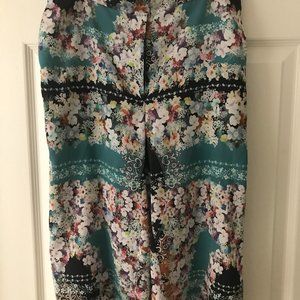 Floral Topshop Women's Wide Leg Crop Pants, Size 4